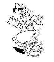 coloriage donald glisse sur un savon